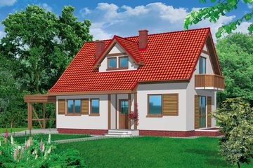  Projekt domu W-3.12a (JGC1076) - projekt domu parterowego z poddaszem - Zdjęcie 1