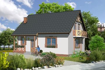  Projekt domu W-21.12 z garażem lub bez. (JGC1082) - projekt domu parterowego z poddaszem - Zdjęcie 1