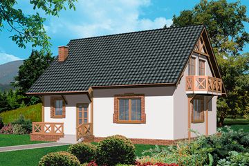  Projekt domu W-21.12 (2) z garażem lub bez MDM (JGC1083) - projekt domu parterowego z poddaszem - Zdjęcie 1