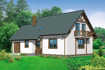  Projekt domu W-21.12a (JGC1084) - projekt domu parterowego z poddaszem - Zdjęcie 1