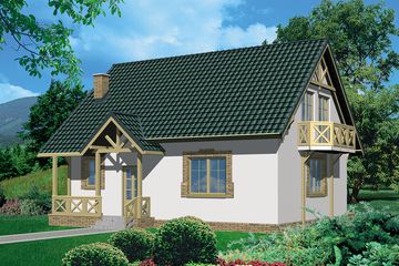  Projekt domu W-21.12b z garażem lub bez. (JGC1085) - projekt domu parterowego z poddaszem - Zdjęcie 1