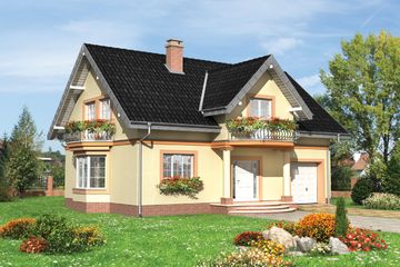  Projekt domu Dymsza (991) (KRD2636) - projekt domu parterowego z poddaszem - Zdjęcie 1