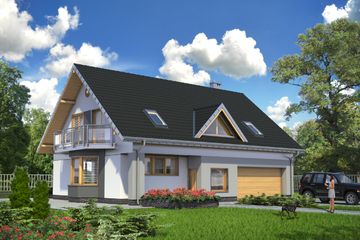  Projekt domu Saba (1500) (KRD2643) - projekt domu parterowego z poddaszem - Zdjęcie 1