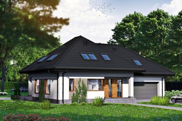  Projekt domu Obi (SKA1040) - projekt domu parterowego z poddaszem - Zdjęcie 1