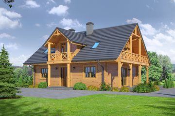  Projekt domu Jaworki 3 dw (KRP1847) - projekt domu parterowego z poddaszem - Zdjęcie 1