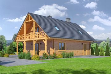  Projekt domu Jaworki 3 dw (KRP1847) - projekt domu parterowego z poddaszem - Zdjęcie 2