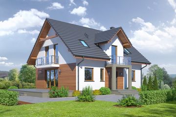  Projekt domu Miłocin (KRP1848) - projekt domu parterowego z poddaszem - Zdjęcie 1