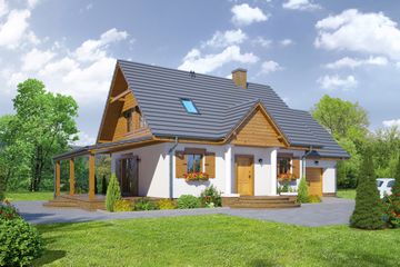  Projekt domu Cisna 15g (KRP1855) - projekt domu parterowego z poddaszem - Zdjęcie 1