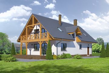  Projekt domu Milicz 51 dws (KRP1859) - projekt domu parterowego z poddaszem - Zdjęcie 2