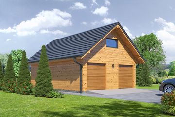  Projekt garażu gds 2-04 (KRP1860) - projekt garażu parterowego - Zdjęcie 2