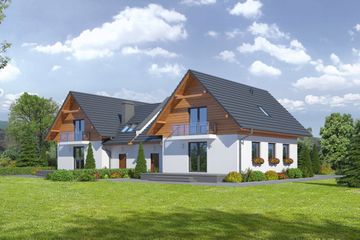  Projekt domu Gronowo xy bliźniak (KRP1862) - projekt domu parterowego z poddaszem - Zdjęcie 2