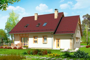  Projekt domu BW-46 wariant (JGC1110) - projekt domu parterowego z poddaszem - Zdjęcie 2
