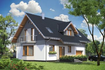  Projekt domu Zojka Mini (1501) (KRD2650) - projekt domu parterowego z poddaszem - Zdjęcie 1