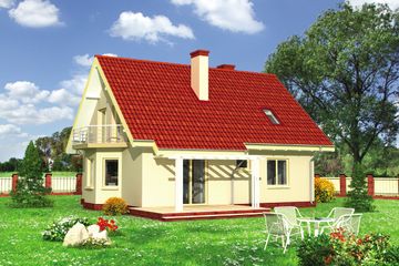  Projekt domu Sonia (775) (KRD2652) - projekt domu parterowego z poddaszem - Zdjęcie 2