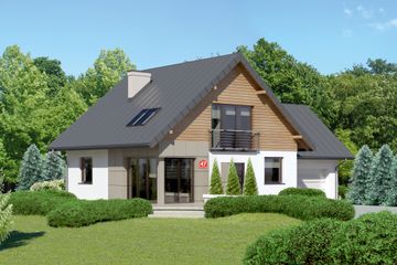  Projekt domu przy Cyprysowej 47 (KRK1406) - projekt domu parterowego z poddaszem - Zdjęcie 1