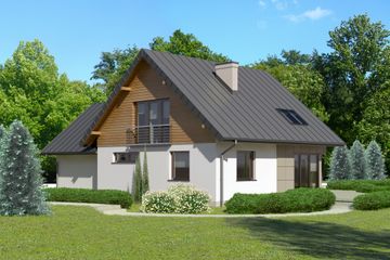  Projekt domu przy Cyprysowej 47 (KRK1406) - projekt domu parterowego z poddaszem - Zdjęcie 2