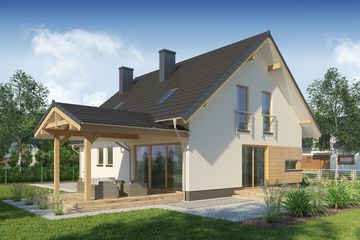  Projekt domu August 2 PS (WRW1252) - projekt domu parterowego z poddaszem - Zdjęcie 2