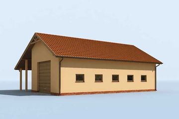  Projekt garażu G226 garaż trzystanowiskowy z pomieszczeniami gospodarczymi (SLN1449) - projekt garażu parterowego - Zdjęcie 4