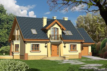  Projekt domu Szmaragd z garażem 1 stanowiskowym (WRN1017) - projekt domu parterowego z poddaszem - Zdjęcie 3