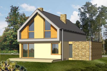  Projekt domu Ultra z garażem 1 stanowiskowym (WRN1095) - projekt domu parterowego z poddaszem - Zdjęcie 4