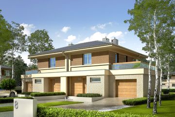  Projekt domu Fernando G1 (bliźniak) energo (WRC2613) - projekt domu z pełnym piętrem - Zdjęcie 1