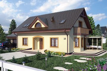  Projekt domu Elba (SKA1042) - projekt domu parterowego z poddaszem - Zdjęcie 1