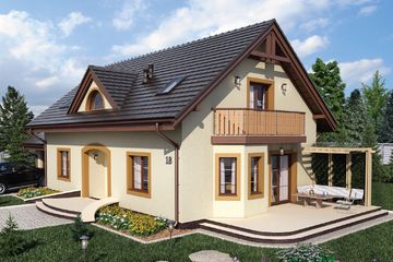  Projekt domu Elba (SKA1042) - projekt domu parterowego z poddaszem - Zdjęcie 2