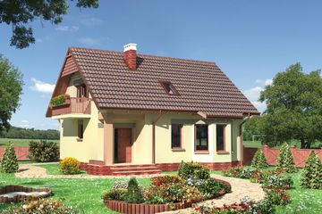  Projekt domu Calineczka (957) (KRD2329) - projekt domu parterowego z poddaszem - Zdjęcie 3