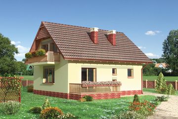  Projekt domu Calineczka (957) (KRD2329) - projekt domu parterowego z poddaszem - Zdjęcie 4