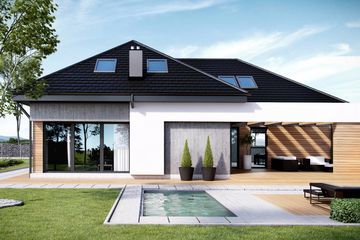  Projekt domu HomeKoncept 29 (KRX1033) - projekt domu parterowego z poddaszem - Zdjęcie 1