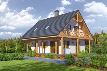  Projekt domu Świdnica mała dwst (KRP1872) - projekt domu parterowego z poddaszem - Zdjęcie 1