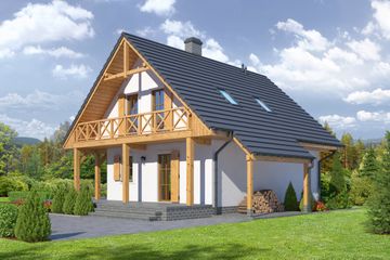  Projekt domu Świdnica mała dwst (KRP1872) - projekt domu parterowego z poddaszem - Zdjęcie 2