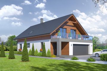  Projekt domu Wąsowo mg2 (KRP1873) - projekt domu parterowego z poddaszem - Zdjęcie 1