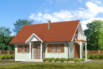  Projekt domu Domek Lipowy (020 DD) (SLF1048) - projekt domu parterowego z poddaszem - Zdjęcie 1