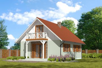  Projekt domu Domek Lipowy (020 DD) (SLF1048) - projekt domu parterowego z poddaszem - Zdjęcie 2