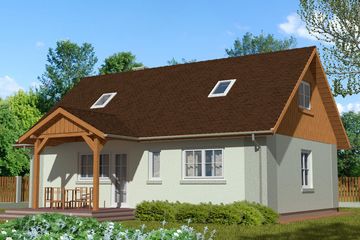  Projekt domu Domek Portowy (022SK+PD) (SLF1049) - projekt domu parterowego z poddaszem - Zdjęcie 2