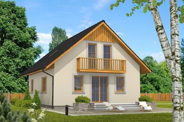  Projekt domu Domek Prosty (009SK) (SLF1050) - projekt domu parterowego z poddaszem - Zdjęcie 2