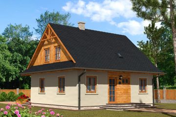  Projekt domu Domek Ciepły (012 BD) (SLF1052) - projekt domu parterowego z poddaszem - Zdjęcie 1