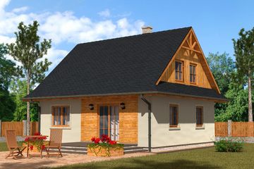  Projekt domu Domek Ciepły (012 BD) (SLF1052) - projekt domu parterowego z poddaszem - Zdjęcie 2