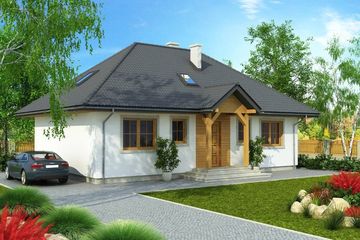  Projekt domu Domek Kaszubski (014 SOK) (SLF1054) - projekt domu parterowego z poddaszem - Zdjęcie 1