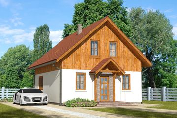  Projekt domu Domek Klonowy (030 BK) (SLF1056) - projekt domu parterowego z poddaszem - Zdjęcie 1