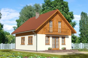  Projekt domu Domek Klonowy (030 BK) (SLF1056) - projekt domu parterowego z poddaszem - Zdjęcie 2