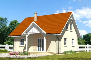  Projekt domu Domek Nieduży (010 BK) (SLF1057) - projekt domu parterowego z poddaszem - Zdjęcie 2