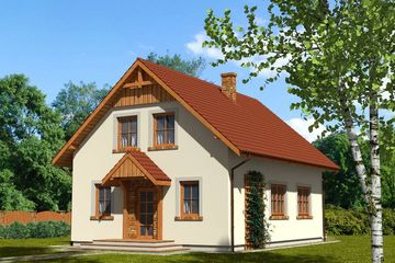  Projekt domu Domek Południowy (015 BK V2) (SLF1058) - projekt domu parterowego z poddaszem - Zdjęcie 1