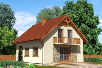  Projekt domu Domek Południowy (015 BK V2) (SLF1058) - projekt domu parterowego z poddaszem - Zdjęcie 2