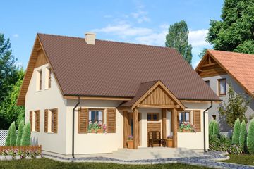  Projekt domu Domek Ciepły (012 ET) (SLF1059) - projekt domu parterowego z poddaszem - Zdjęcie 1