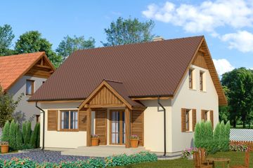  Projekt domu Domek Ciepły (012 ET) (SLF1059) - projekt domu parterowego z poddaszem - Zdjęcie 2