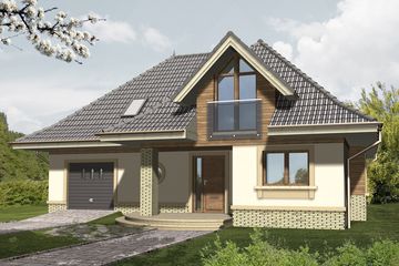  Projekt domu Arlekin (WRN1159) - projekt domu parterowego z poddaszem - Zdjęcie 3