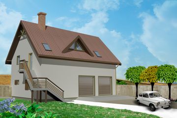  Projekt budynku gospodarczego WB-3750 (KRA3713) - projekt budynku parterowego z poddaszem - Zdjęcie 2
