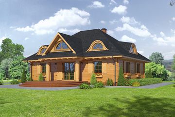 Projekt domu Chmielowice dw - parterowy z poddaszem dom o powierzchni 234,74 m², dach kopertowy - ujęcie 2